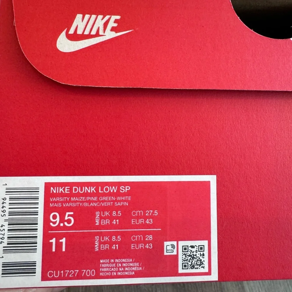 NWT Nike Dunk Low Brazil - Size 9.5 Men - Picture 10 of 11